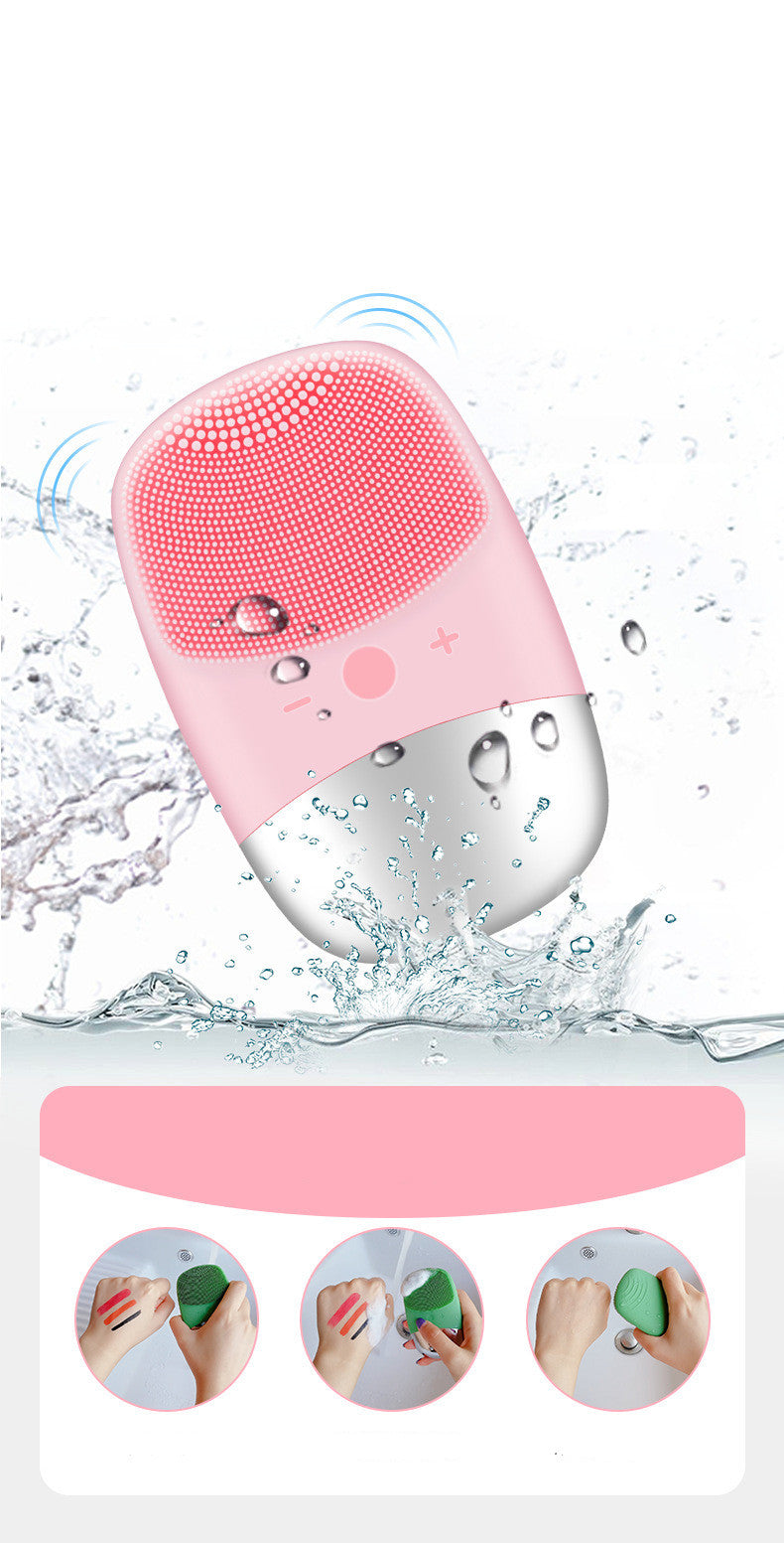 Mini Silicone Electric Face Cleansing Brush Electric Facial Cleanser Sonic Facial Cleansing Brush Skin Massager Skin Care Tools