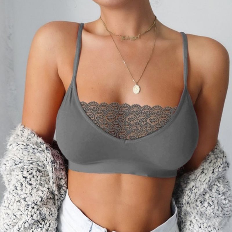 Solid color sexy camisole lace vest women