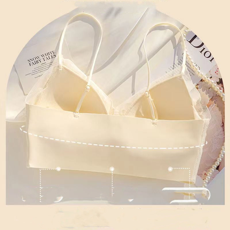 French Thin Belt Thin Underwear Women No Steel Ring Hole Cup Beautiful Back