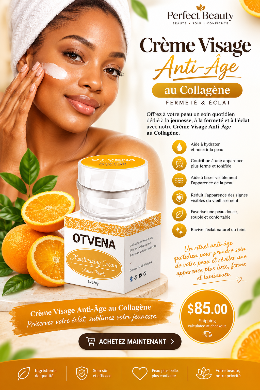 Crème Visage Anti-Âge au Collagène – Fermeté & Éclat
