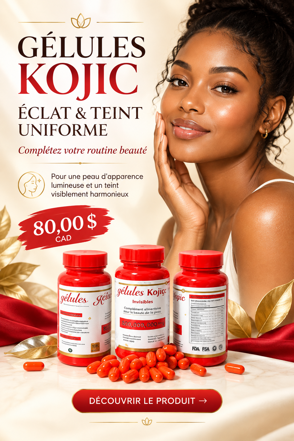 Gélules Kojic – Éclat & Teint Uniforme