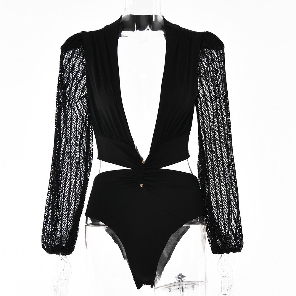 Spicy Deep V Backless Jumpsuit Women Tide