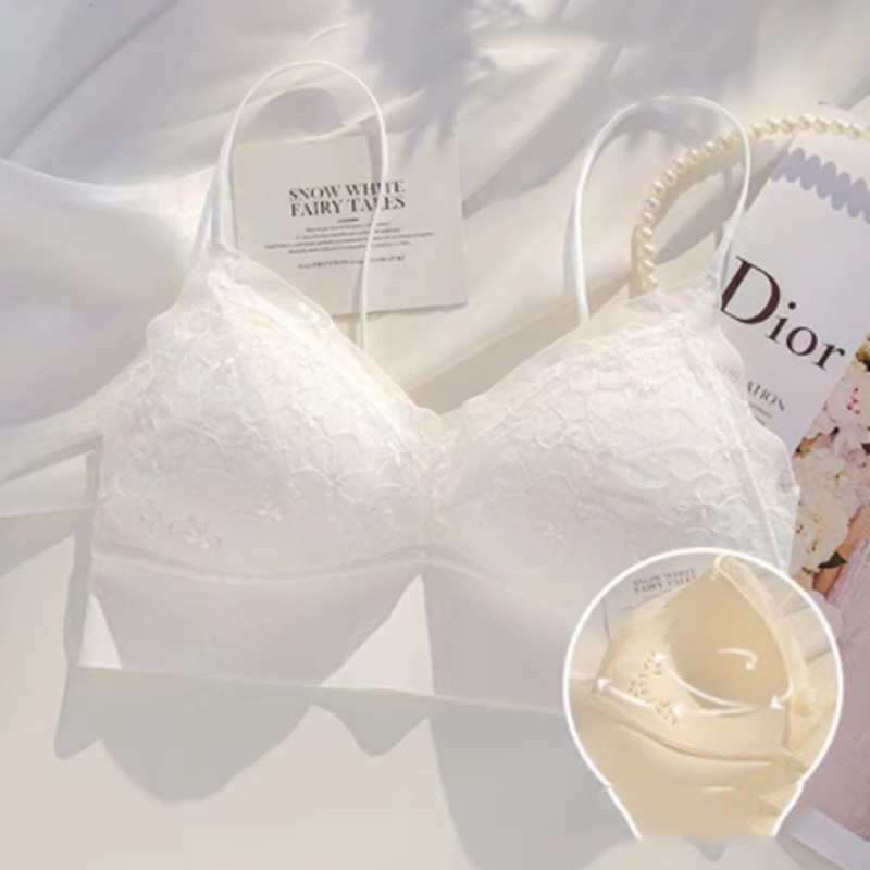 French Thin Belt Thin Underwear Women No Steel Ring Hole Cup Beautiful Back